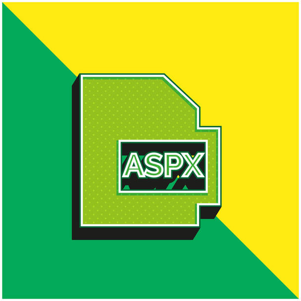 Aspx Green and yellow modern 3d vector icon - Вектор, зображення