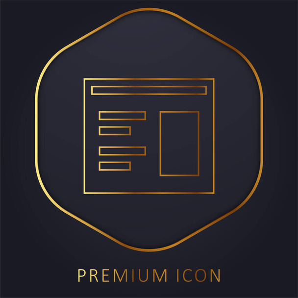 Blog arany vonal prémium logó vagy ikon - Vektor, kép
