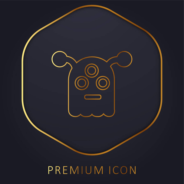 Ulkomaalainen ulkoavaruuden kultainen linja premium logo tai kuvake - Vektori, kuva