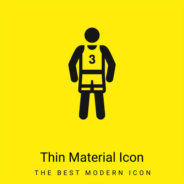 Basketbalspeler minimaal helder geel materiaal icoon - Vector, afbeelding