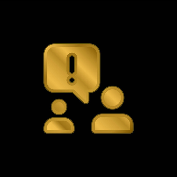 Alert złocona ikona metaliczna lub wektor logo - Wektor, obraz