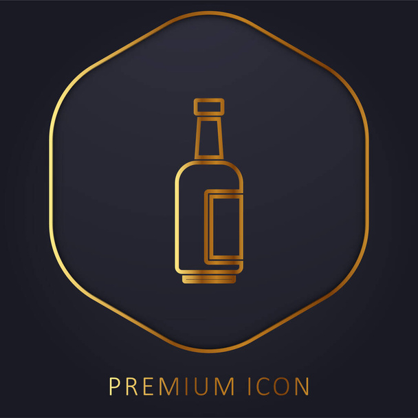 Logo lub ikona złotej linii butelki - Wektor, obraz