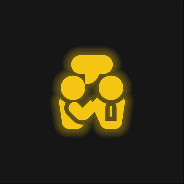 Gniew żółty świecący neon ikona - Wektor, obraz