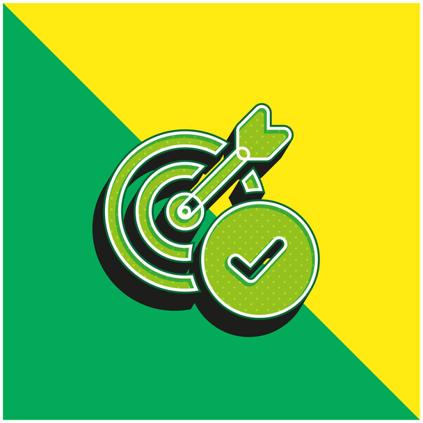 Στόχος Πράσινο και κίτρινο σύγχρονο 3d διάνυσμα εικονίδιο λογότυπο - Διάνυσμα, εικόνα