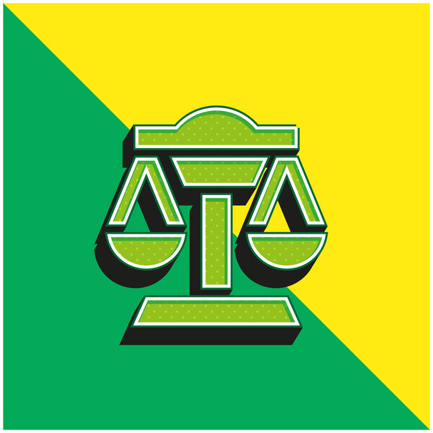Balance Zöld és sárga modern 3D vektor ikon logó - Vektor, kép
