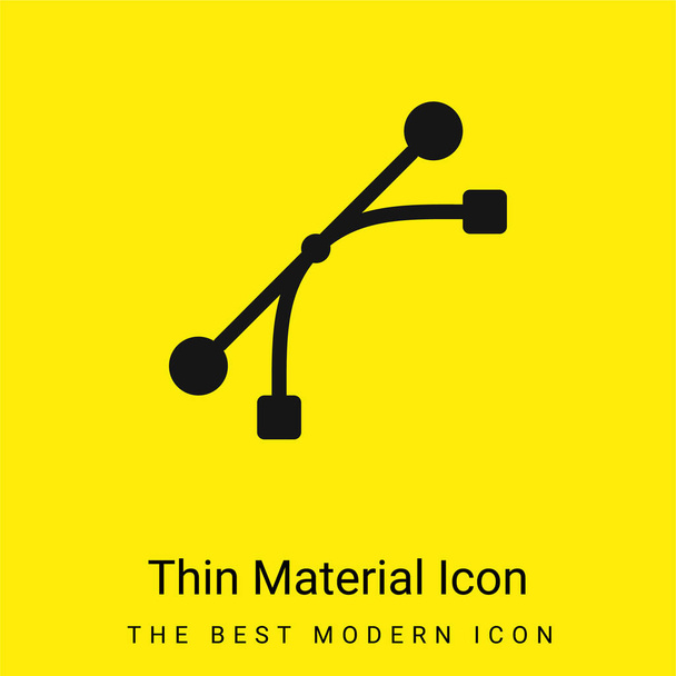 Bezier minimális világos sárga anyag ikon - Vektor, kép