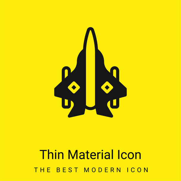 Aeroplane minimal bright yellow material icon - Vector, Image