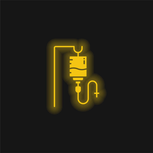 Vér sárga izzó neon ikon - Vektor, kép