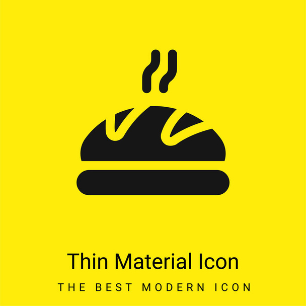 Bread minimal bright yellow material icon - Vector, Image