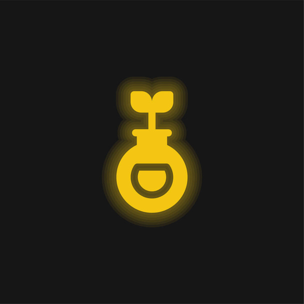 Biología amarillo brillante icono de neón - Vector, Imagen
