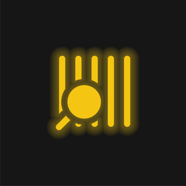 Código de barras amarillo brillante icono de neón - Vector, Imagen