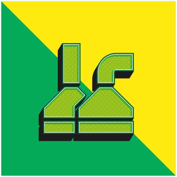 Sörfőzde Zöld és sárga modern 3D vektor ikon logó - Vektor, kép