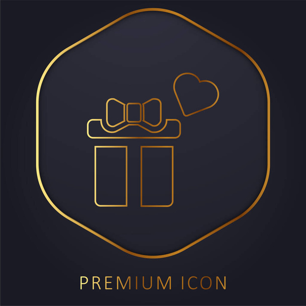Scatola linea dorata logo premium o icona - Vettoriali, immagini