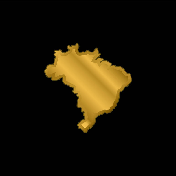 Icona metallica placcata oro nero o logo vettore - Vettoriali, immagini