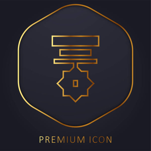Badge ligne dorée logo premium ou icône - Vecteur, image