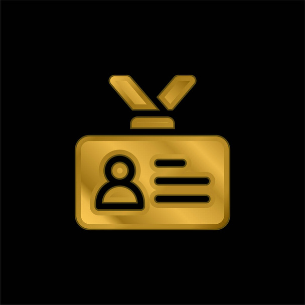 Accreditation gold plated metalic icon or logo vector - Vector, Image