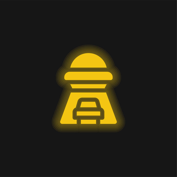 Abduction yellow glowing neon icon - Vector, Image