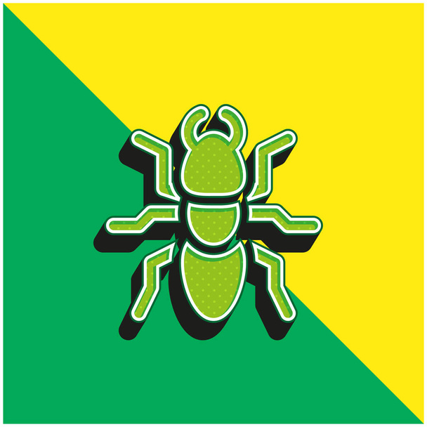 Ant verde y amarillo moderno logotipo del icono del vector 3d - Vector, Imagen