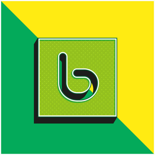 Bebo Zöld és sárga modern 3D vektor ikon logó - Vektor, kép