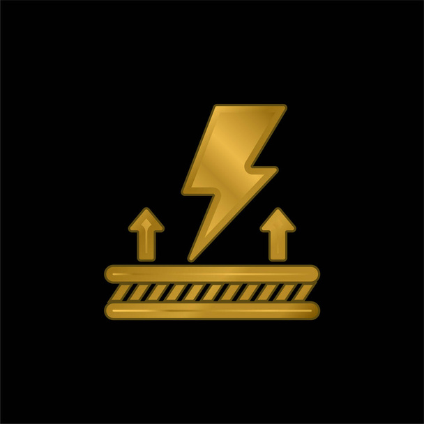 Tela antiestática chapado en oro icono metálico o logo vector - Vector, imagen