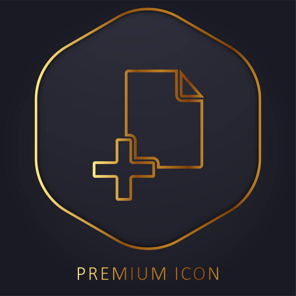 Adicionar File linha dourada logotipo premium ou ícone - Vetor, Imagem
