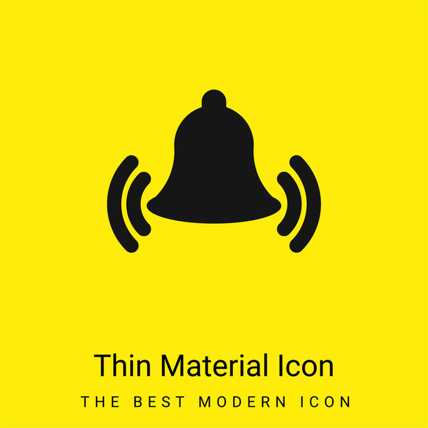 Alarm Bell Ringing minimal bright yellow material icon - Vector, Image