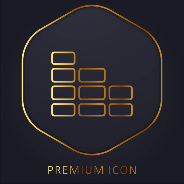 Zlatá čára cihlové zdi prémie logo nebo ikona - Vektor, obrázek