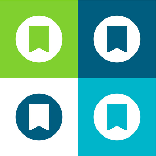 Bookmark Flat four color minimal icon set - Vector, Image