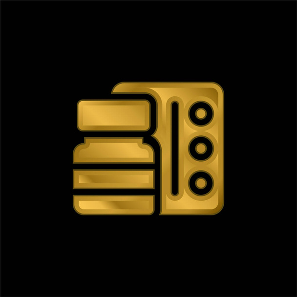 Icona metallica placcata oro antidepressivo o vettore logo - Vettoriali, immagini