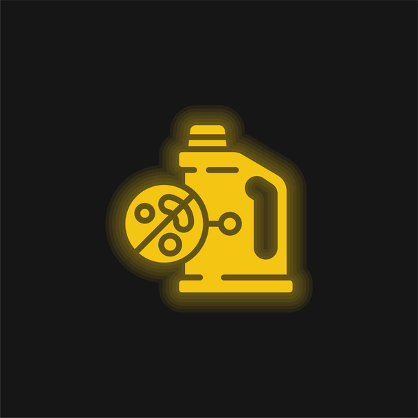 Bleach žlutá zářící neonová ikona - Vektor, obrázek