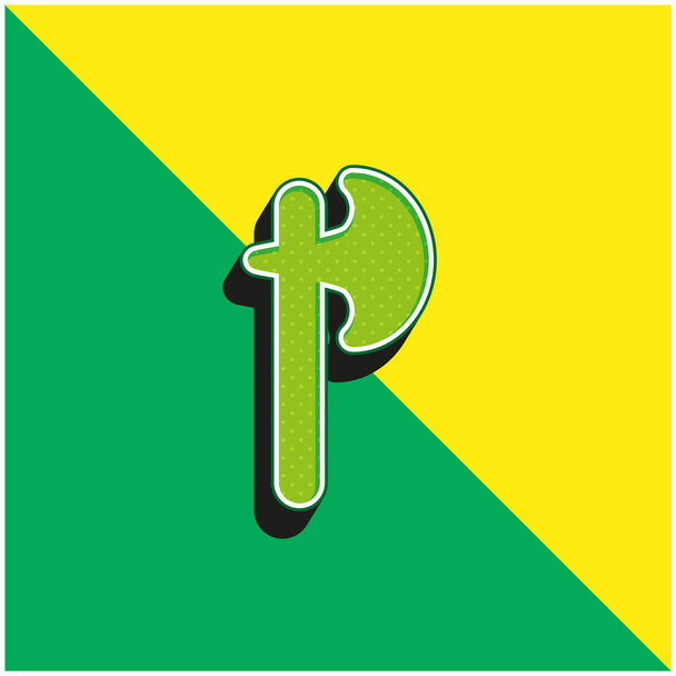 Ax verde y amarillo moderno vector 3d icono del logotipo - Vector, imagen
