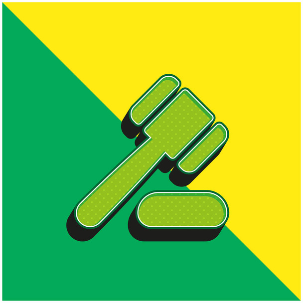 Huutokauppa Vihreä ja keltainen moderni 3d vektori kuvake logo - Vektori, kuva