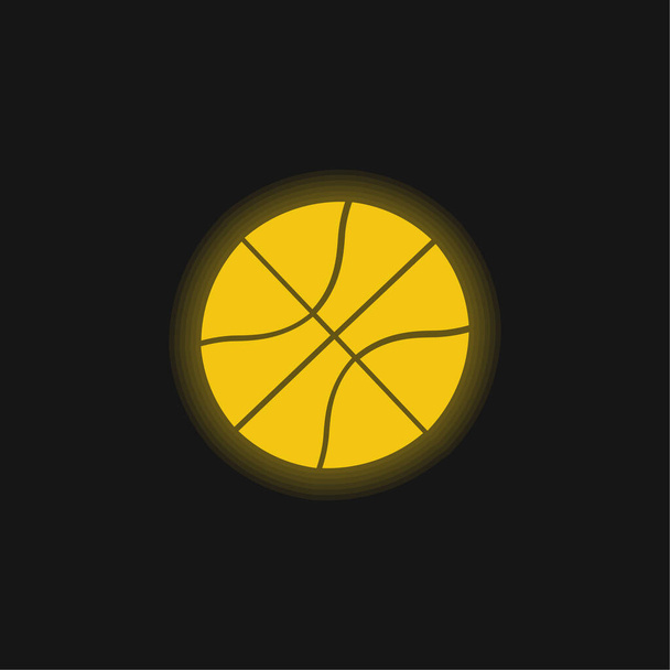 Баскетбольний м'яч з жовтим сяючим неоновим значком
 - Вектор, зображення