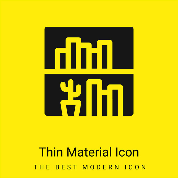 Иконка с минимальным ярко-желтым материалом - Вектор,изображение