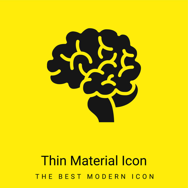 Hersenen minimaal helder geel materiaal icoon - Vector, afbeelding