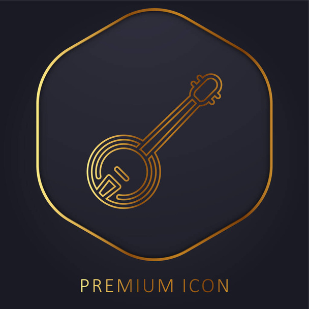 Banjo gouden lijn premium logo of pictogram - Vector, afbeelding