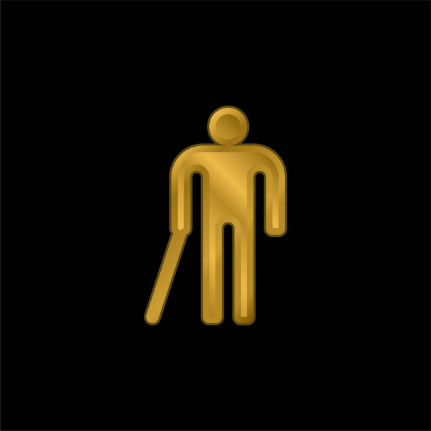 Icono metálico chapado en oro ciego o vector de logotipo - Vector, imagen
