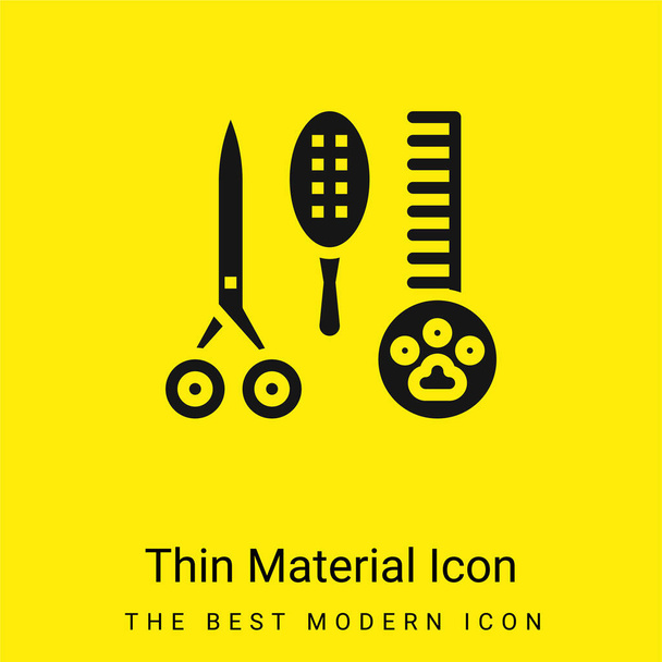 Salón de belleza mínimo icono de material amarillo brillante - Vector, imagen