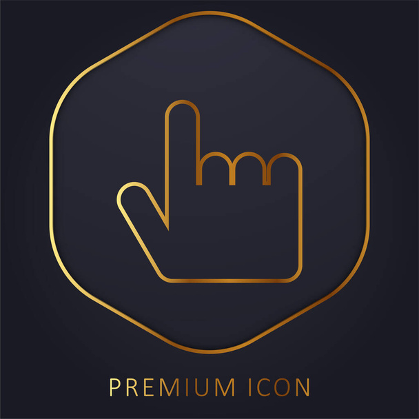 Black Hand Pointing Up golden line premium logo or icon - Vector, Image
