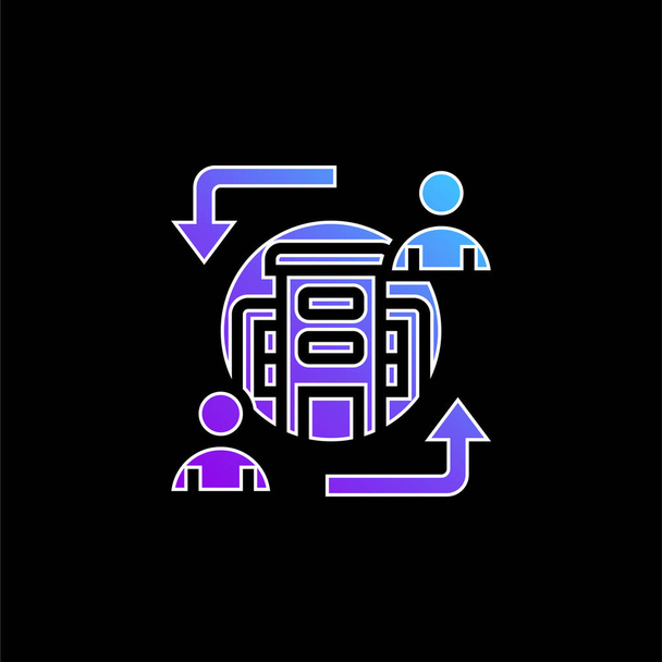 B2c modrá ikona přechodu - Vektor, obrázek