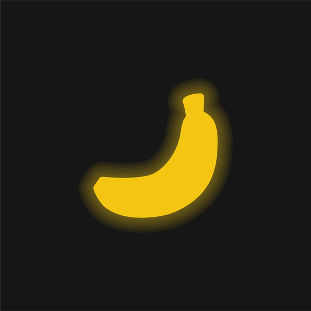 Bananengeel gloeiend neon icoon - Vector, afbeelding