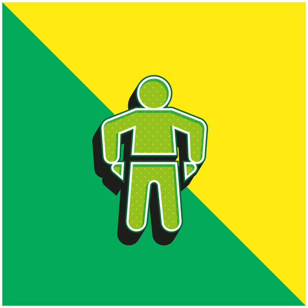 Bancarrota verde y amarillo moderno vector 3d icono del logotipo - Vector, Imagen
