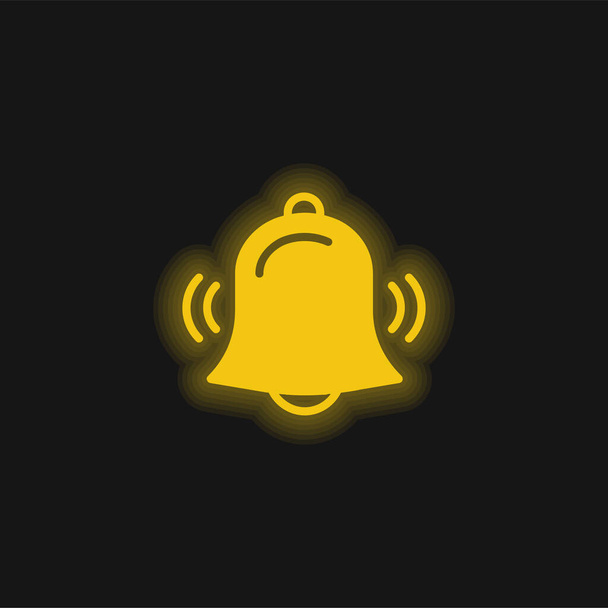 Icona al neon giallo allarme luminoso - Vettoriali, immagini