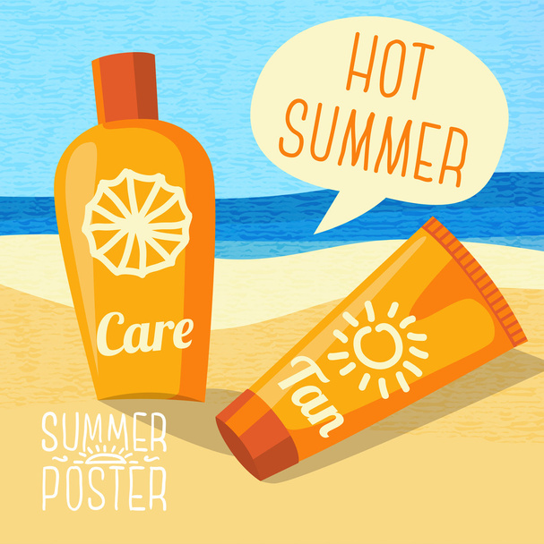 Cute summer poster - Vector, Imagen