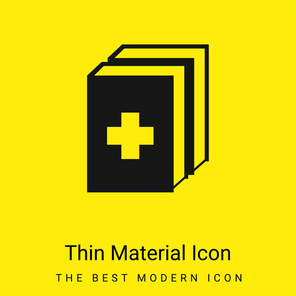 2 Medicine Kit icona minimale materiale giallo brillante - Vettoriali, immagini