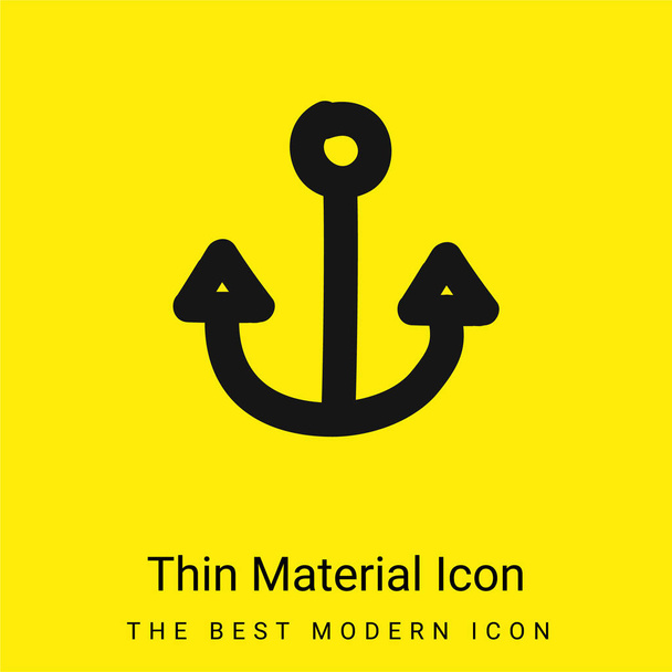 Kotwica Ręcznie rysowane narzędzie Minimalne jasnożółty materiał ikona - Wektor, obraz