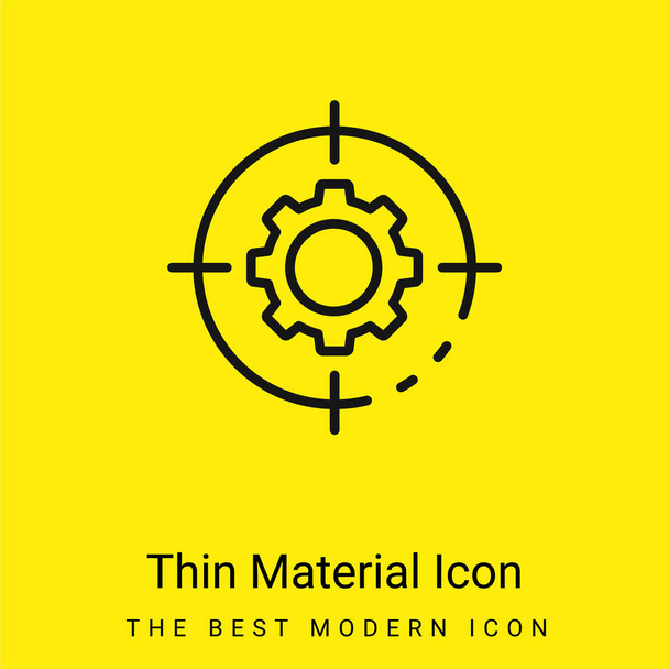 Aim minimal bright yellow material icon - Vector, Image