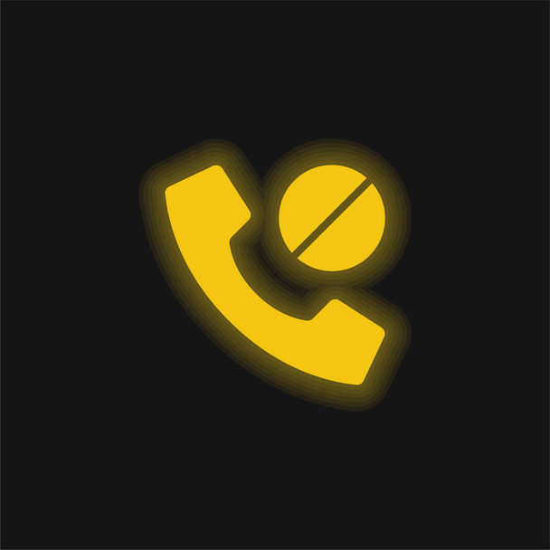 Zablokowana żółta świecąca ikona neonu - Wektor, obraz