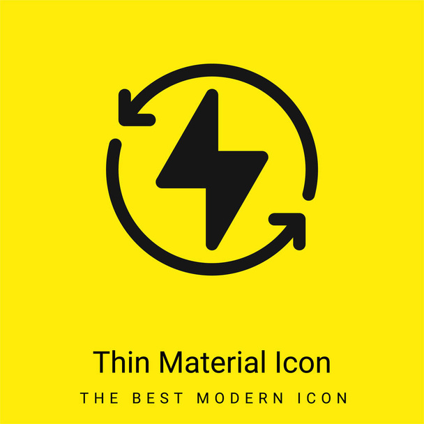 Bolt minimale leuchtend gelbe Material-Ikone - Vektor, Bild