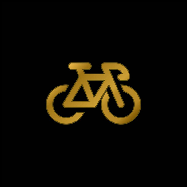 Bicicletta oro placcato icona metallica o logo vettore - Vettoriali, immagini